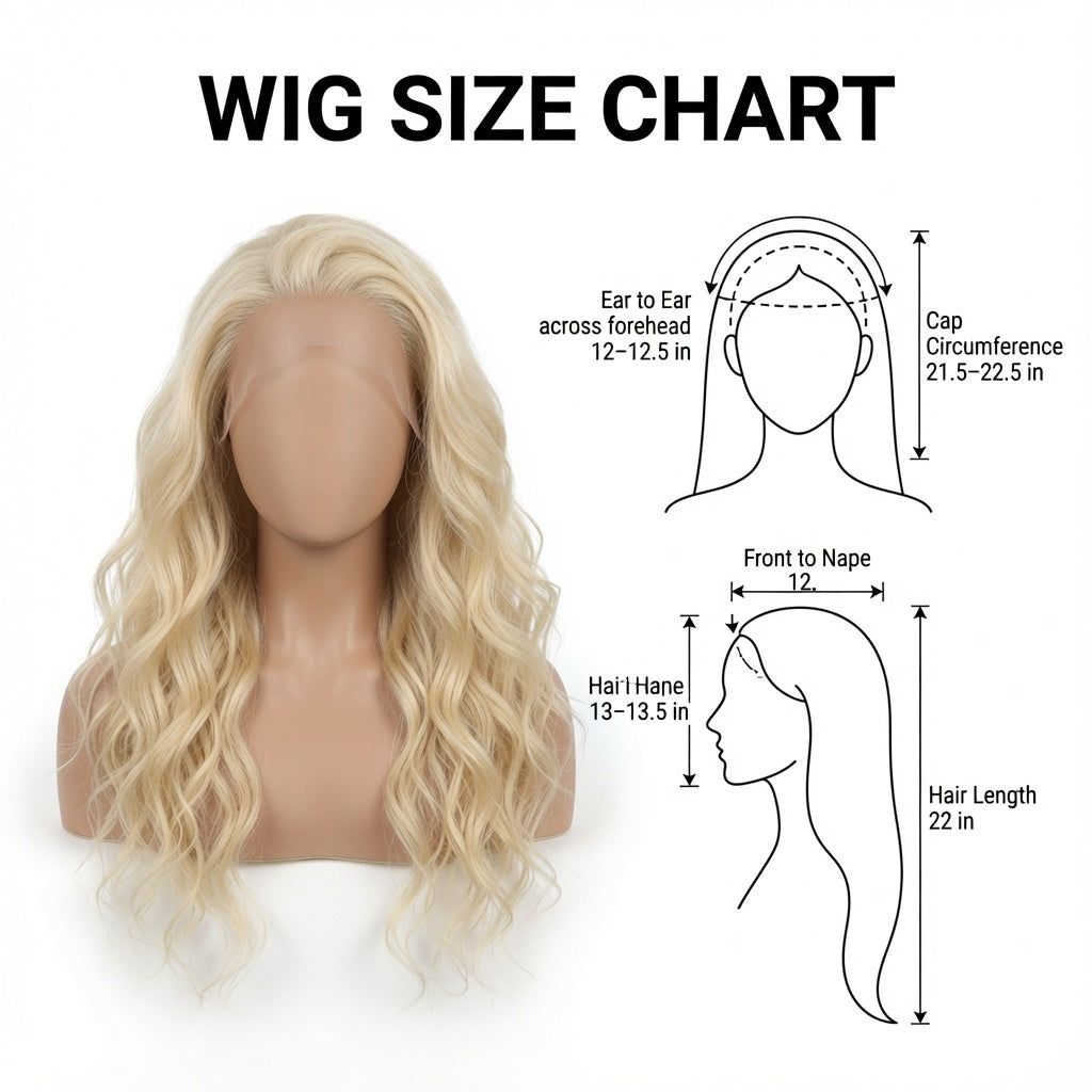 Long Platinum Blonde Wavy Lace Front Wig – 22 Inch Synthetic Fiber, Pre-Plucked Hairline, Glueless Cap